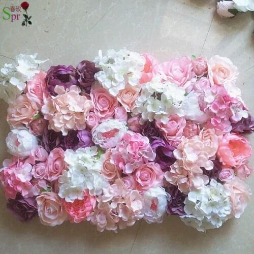 SPR pink wedding occasion flower wall stage backdrop decorative wholesale artificial flower table centerpiece