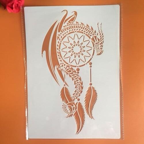 A4 29 * 21cm serpent Mandala DIY Stencils Wall Painting Scrapbook Coloring Embossing Album Decorative Paper Card Template