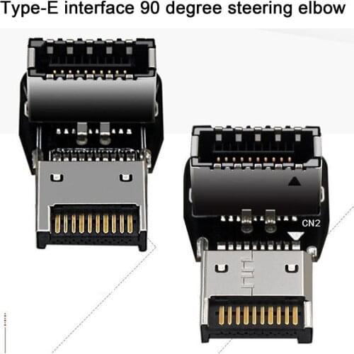 USB 3.1 Front Panel Internal Connector Type E 90 Degree Angled Adapter