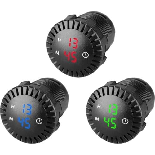 Waterproof 12V/24V Automotive Car Boat Truck Motorcycle 24hours Touch Digital Clock LED Display Panel Electronic Clock