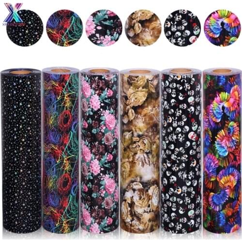 XFX HTV Iron on Vinyl 1 Roll 50cm x 25M HTV Transfer Cricut Vinyl Flowers Heat Transfer Stickers T-shirt Iron on HTV DIY Cricut