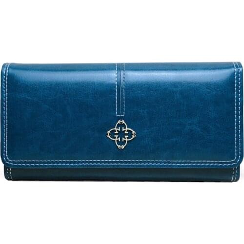 Womens Leather Long Wallet Portable Lady Coin Purse Clutch Bag Wallets Card Holder High Quality