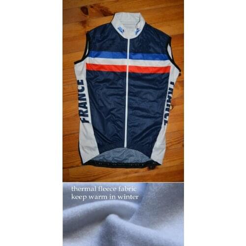 WINTER FLEECE THERMAL 2016 France National Sleeveless Cycling Vest Mtb Clothing Bicycle Maillot Ciclismo Bike Clothes