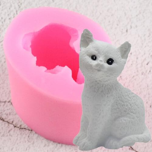 3D Cat Candle Silicone Molds Resin Clay Soap Mold DIY Fondant Cake Decorating Tools Cake Baking Candy Chocolate Gumpaste Moulds
