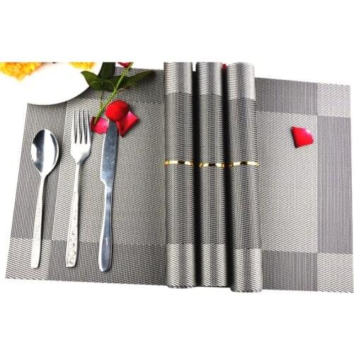 4Pcs/lot Pvc Dining Table Bar Mat Napkin Placemat Disc Bowl Pad Coaster Washable Kitchen Individual Table Cloth lip-Resistant