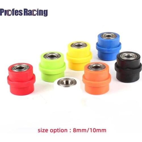 8/10mm Concave Drive Chain Metal Plastic Pulley Roller Slider Tensioner Wheel Guide For ATV CRF CR XR ATV Pit Dirt Street Bike