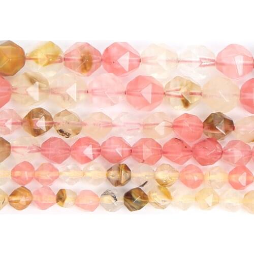 Big Faceted Watermelon Natural Stone Beads Round Loose Beads For Jewelry Making DIY Bracelets Earrings Accessories 6/8/10MM