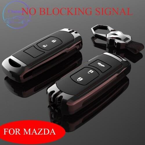 Galvanized Alloy Car Key Case for Mazda 3 Axela CX4 CX5 Mazda 6 CX8 Atenza Key Cover Chain Fob Bag