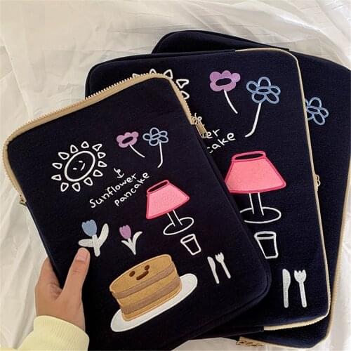 15 Inch Laptop Tablet Sleeve for iPad Pro 12.9 11 10.5 Pad Air 4 Pouch Case Cute Ins Women Girls Tablet Storage Bag Cover