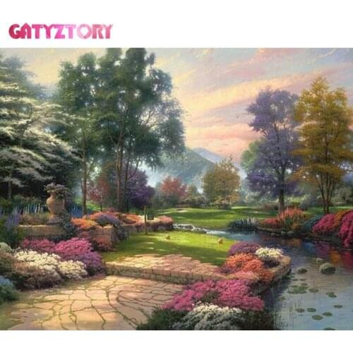 GATYZTORY Full Drill Square Diamond Painting Landscape 5D Diamond Mosaic Diamond Embroidery Scenery Rhinestone Painting