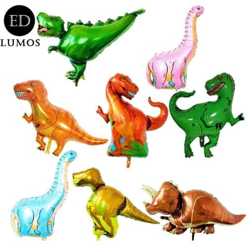 ED-Lumos 8Pcs Giant Dinosaurs Reusable Helium Balloons for Birthday Party Decoration Kids Gift
