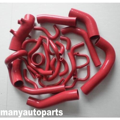26PCS SILICONE TURBO HOSE KIT FOR TOYOTA SUPRA MK3 MA70 7MGE/7MGTE/7M-GT RED