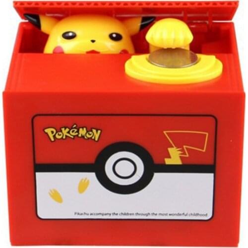 Doraemon Pokemon Kawaii Pikachu Piggy Bank For Kids Electronic Eat Money Box Can Make Sound Girl Boy Birthday Gifts Pretend Toy