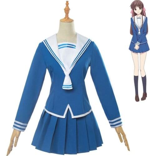 Anime Fruits Basket Cosplay Costume Tohru Honda Cosplay Uniform JK Girl School Uniform Women Sailor Costume Top Skirt