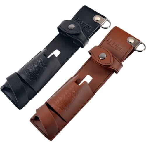 Leather Fishing Rod Bag Pole Holder, Portable Fishing Rod Case Carrier Fishing Organizer Pole Storage Bag Travel Carrying Case