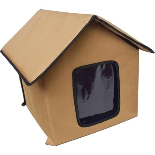 Oxford Cloth Dog Bed House, Cat Tent Bed Self-Warming Foldable Cat Igloo Bed Pet Tent House Indoor Outdoor Use