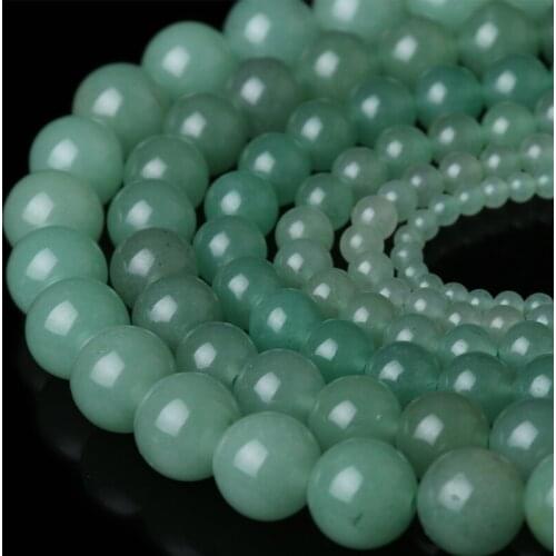 Wholesale Natural Stone Green Aventurine Round Loose Beads 15" Strand 4/6/8/10/12/14MM Pick Size For Jewelry Making