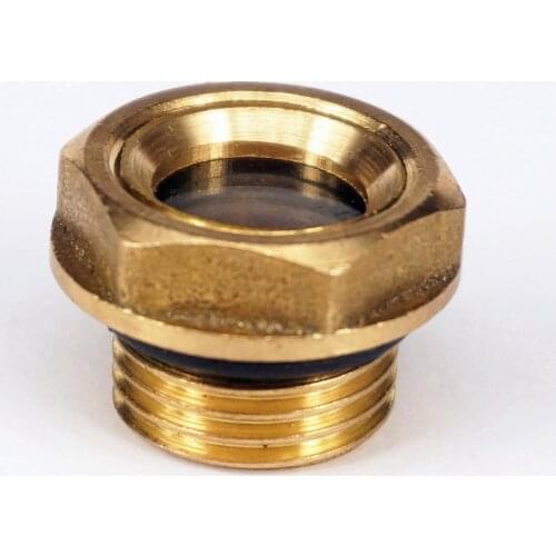 M16x1.5mm Metric Male Brass Oil Level Sight Glass Window Hex Head For Air compressor Gearbox