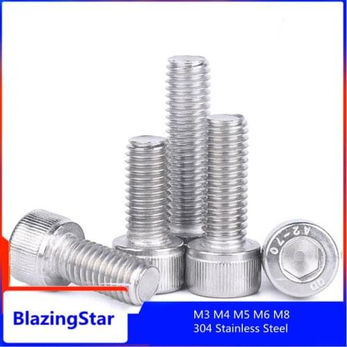 M3 M4 M5 M6 M8 304 Stainless Steel Hexagon Screw Hexagon Socket Head Screw L = 45-150mm