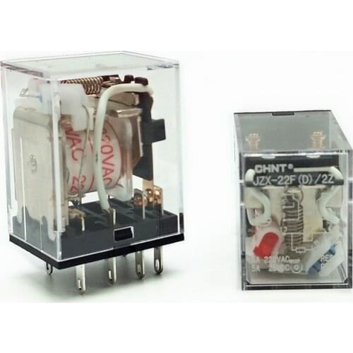 2pcs/lot CHINT JZX-22F(D)-2Z AC220V AC380V AC24V AC36V AC110V DC24V DC12V General Relay HH52P Mini Relay MY2NJ with light