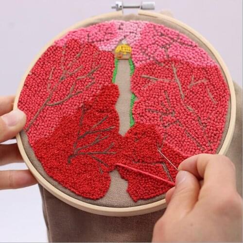 15x15cm Flower Shop Plant Series European embroidery kit simple three-dimensional embroidery Ribbon kit embroidery needlework