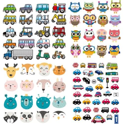 Set Of Patch Iron-on Clothes Cute Animal Cars Clothing Deco New Design Diy Accessory Heat Transfer Washable Badges Patch