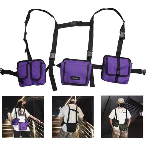 Fashion Oxford Chest Bag Camouflage Black Vest Hip Hop Streetwear Functional Tactical Harness Chest Rig West Wist Pack Chest Bag