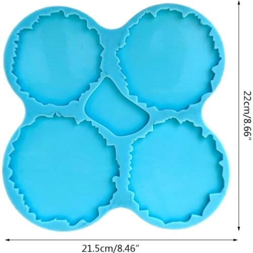 Irregular Round Coaster Epoxy Resin Mold Cup Mat Casting Silicone Mould DIY Crafts Home Decoration Making Tool