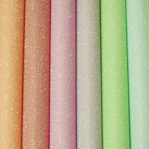 New style girl shoes glitter fabric light color lace small mesh glitter PU leather cloth material