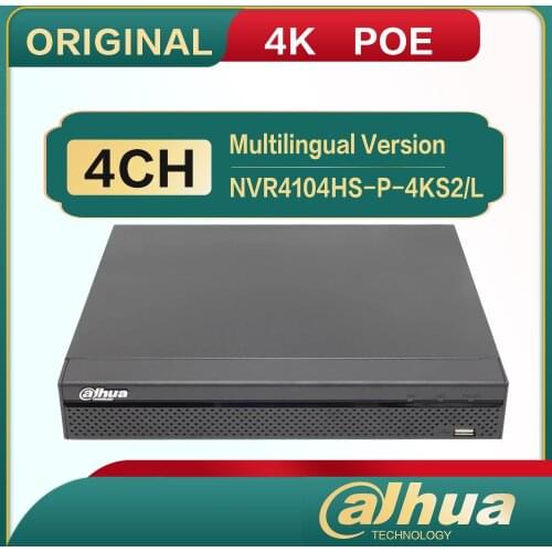 DH-NVR4104HS-P-4KS2/L Original Dahua 4 Channel Compact 1U 1HDD 4PoE Network Video Recorder Face Detection