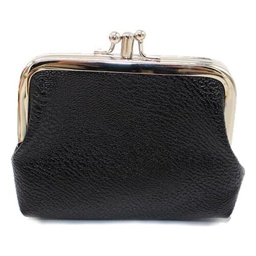 Solid Color Double Layer Ladies Short Wallet Women Coin Purse Fashion Vintage Clasp Closure Coin Pouch Change Purse Dropshipping
