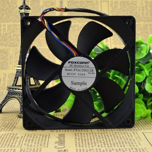 Original Foxconn/ Foxconn PVA120G12R 12V 0.24A 12CM 4-wire FOR PWM temperature control fan
