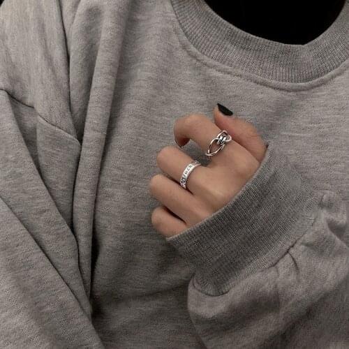 Open Ring Female Ins Trend Retro Fashion Ring Cold Wind Personality Female Finger Ring Set