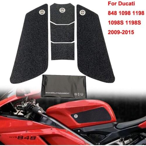 Full Set Motorcycle Knee Tank Traction Pads PVC Anti slip Side Tank Pads Stickers For Ducati 848 1098 1198 1098S 1198S 2009-2015