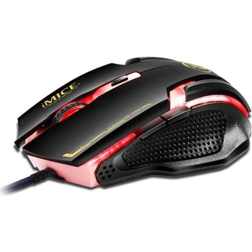 IMICE A9 Wired Mouse Lightweight Four-color Backlight ABS 6 Functional Buttons Computer Mouse for Computer Gaming Mouse