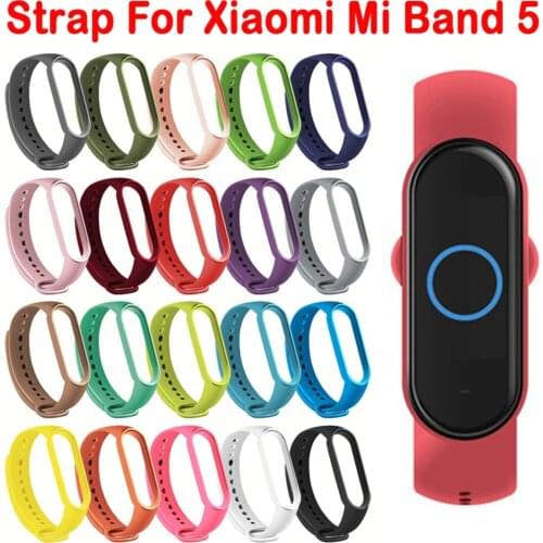 Strap For Xiaomi Mi Band 5 Strap Sport Watch Silicone Wristband Strap For Miband 5 NFC Bracelet Replacement Smart Accessories