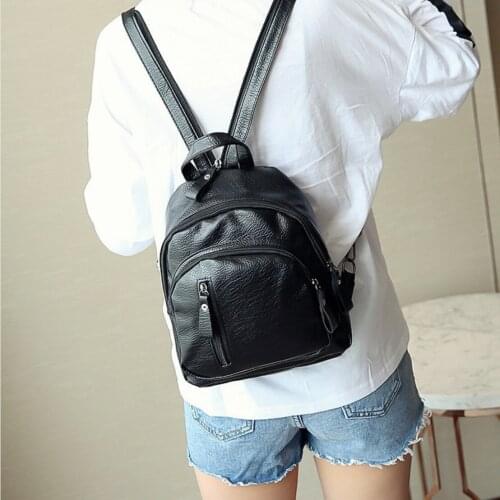 Backpack Black Fashion New Trendy Washed Leather Backpack Chest Bag Multi-purpose Student School Bag Travel Bag Shoulder Bag