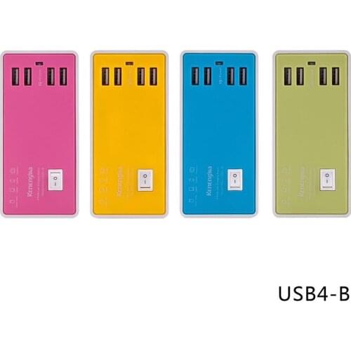 5V 4A Fast Charging 4USB port Wall Socket Universal USB Power Strip Portable Charger Travel Adapter Extension Cord patch panel