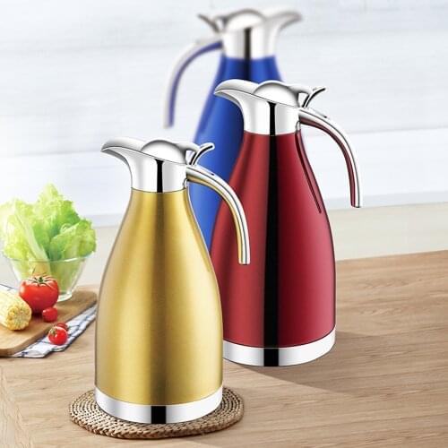 2L Vacuum Insulation Double Wall Stainless Steel Coffee Pot Milk Tea Jug Water Carafe Flask Thermal Thermos Bottles