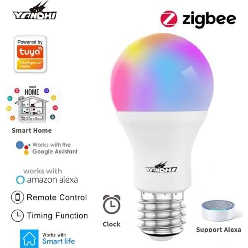 Newest Voice Control 10W RGB Smart Light Bulb Dimmable E27 Tuya Zigbee LED Magical Lamp AC 220V-240V Work With Alexa Google Home