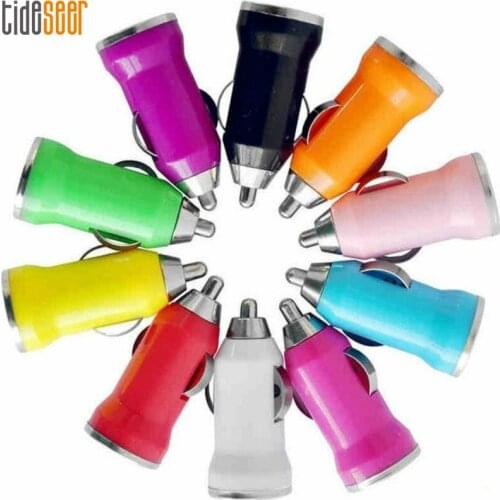 Universal 5V 1A Bullet Mini Car Charger USB Charger Adapter For iPod iPhone Samsung Tablet GPS Smart Phone Chargers 100pcs