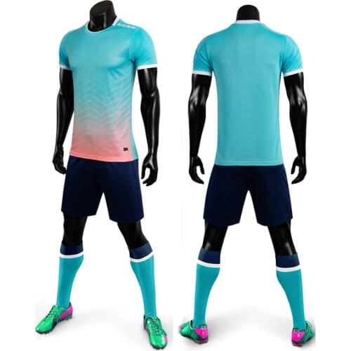 High Quality 2020 Kids Men Soccer Jerseys Set Breathable Football Jerseys Training Uniforms Blank Soccer Jerseys Suit Sportswear