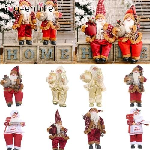 1pcs Santa Claus Dolls For Children Standing Christmas Gifts Navidad Family Bedroom Showcase Christmas Decorations Ornaments