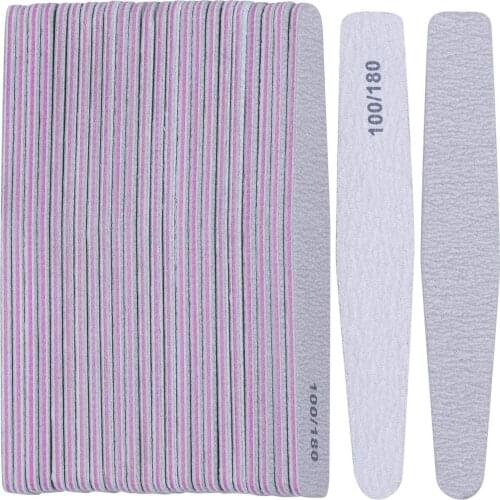 100pcs Wholesale Double Sided 100/180 Nail File And Buffers Set Supplies For Professional Accesorios Reusable Art Trimmer Vendor