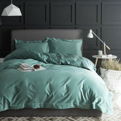 100S Egypt cotton White Green Bedding set 4PCS KING QUEEN tribute silk Hotel Bed set Cotton bed linen bed sheet set 12 Color