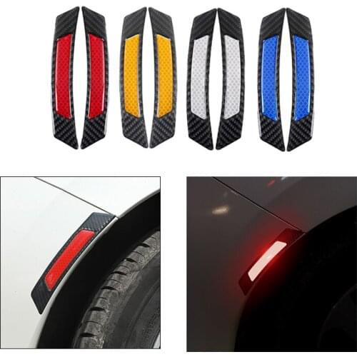 2pcs Car Wheel Eyebrow Rim Reflex Tape Reflective Car Stickers Safety Warning Strip Light Reflector 16.8*2.8cm Car Styling