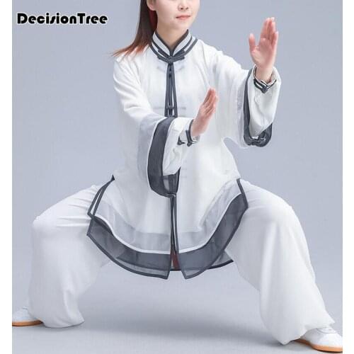 2021 chinese kung fu uniforms short sleeve tai clothing martial arts costume wushu performance suit wing chun comfortable yoga