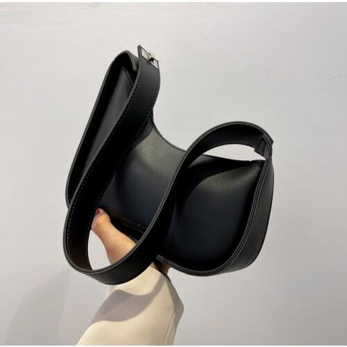 2021 Women BAG Fashion Casual Hobo Bags Black Shoulder Bag Female Large Capacity Handbag Woman Wide Strap Underarm Bag New