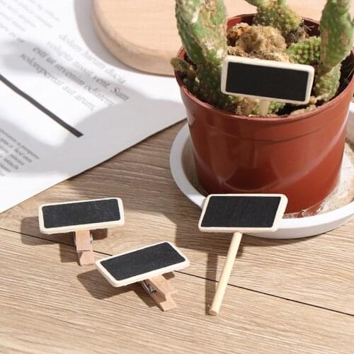 50 Mini Blackboard Wood Message Slate Rectangle Clip Clip Panel Card Memos Label Mini Chalkboard Sticky Note Holder