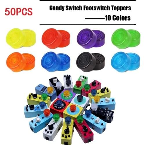 50pcs Multi Color Candy Cover Cap Footswitch Topper Colorful Plastic Bumpers For Guitar Effect Pedal